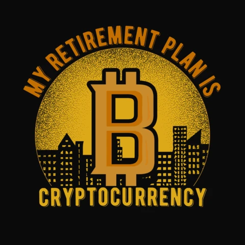 Desenho de camiseta do meu plano de aposentadoria é criptomoeda