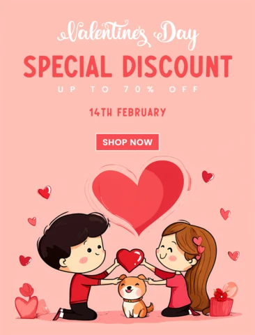 Valentine's Day Discount Template Design for Special Offers