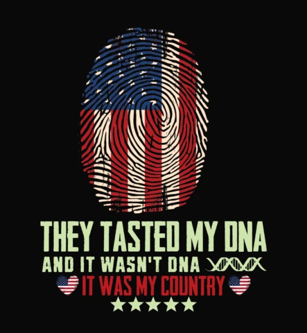 Fingerprint And DNA American Patriotic Quote T-Shirt Design
