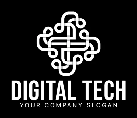 Streszczenie szablon projektu logo technologii cyfrowej