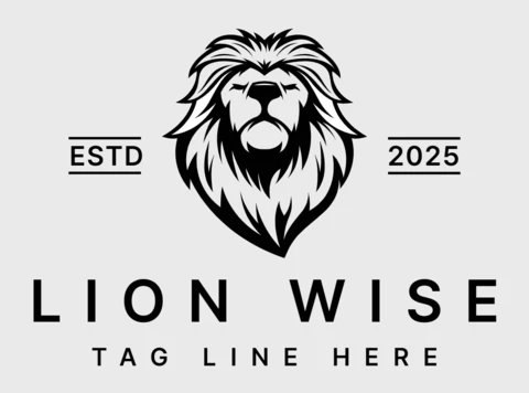 Lion With Wise Face Logo Design Template