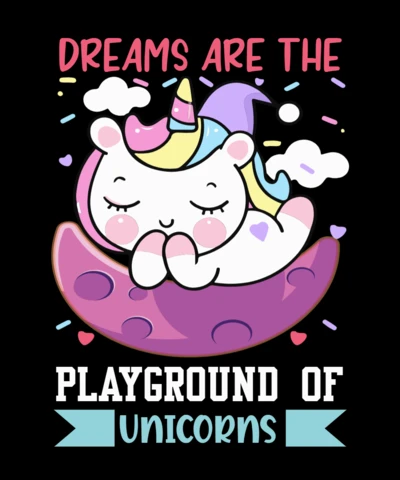 Modelo de design de camiseta de sonho de unicórnio