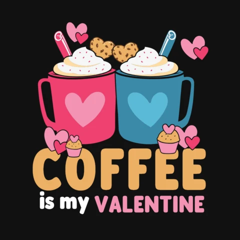 Kaffee ist mein Valentinsgeschenk lustiges T-Shirt Design