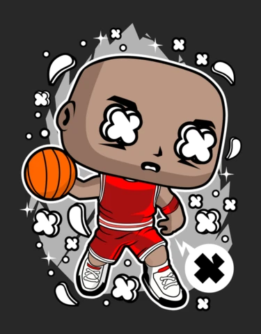 Michael Jordan Cartoon Character Pop Culture T-shirt Design Template