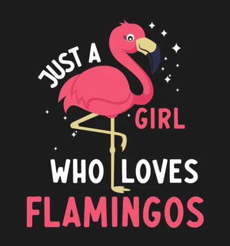 Gewoon een meisje dat van flamingo's houdt t-shirt ontwerp