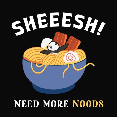Panda Needs More Noods Funny T-Shirt Design
