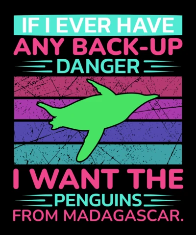 Modèle de design pop art rétro : citation des pingouins de Madagascar