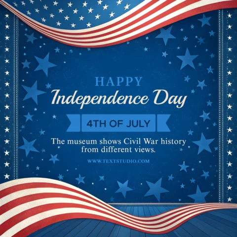 Independence Day Celebration Template with Stars and Stripes Design