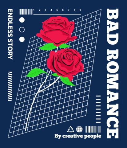 Romantic Rose Design Template for Apparel and Merchandise