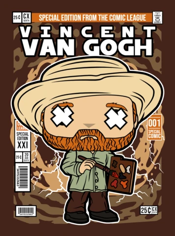 Vincent van gogh, personnage de bande dessinée, modèle de couverture de magazine