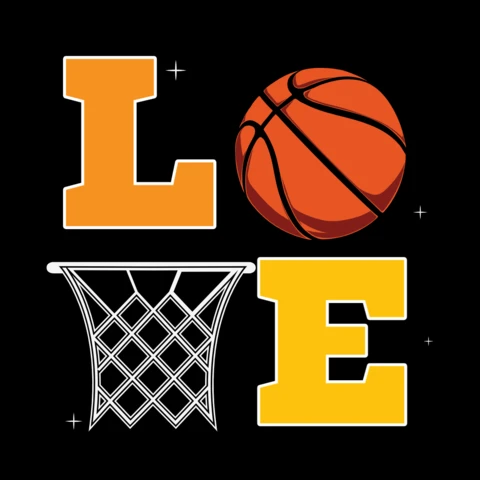 Basketball Love T-shirt Design Template