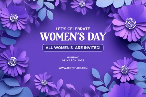 Elegant Purple Floral Women's Day Celebration Template Design