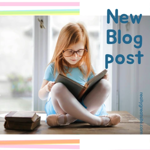 Kids Read Book New Blog Post Instagram Post Design Template