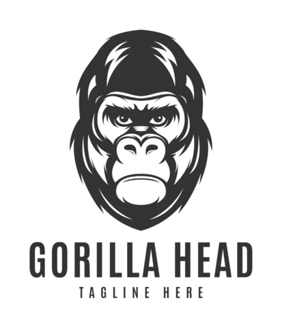 Plantilla de diseño de logotipo de cabeza de gorila