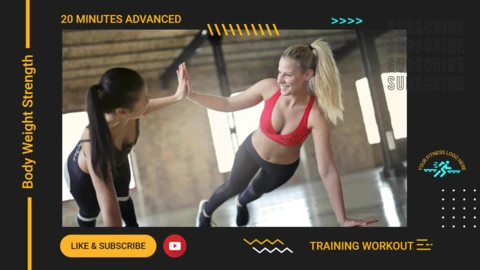 Fitness Partner YouTube Channel Thumbnail Post Design Template