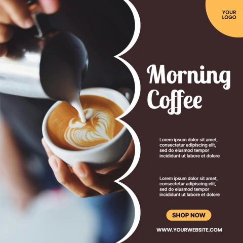 Morning Coffee Social Media Post Design Template