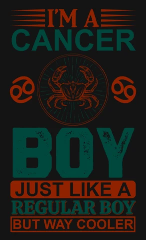 Ik ben een kanker jongen sterrenbeeld t-shirt ontwerpsjabloon