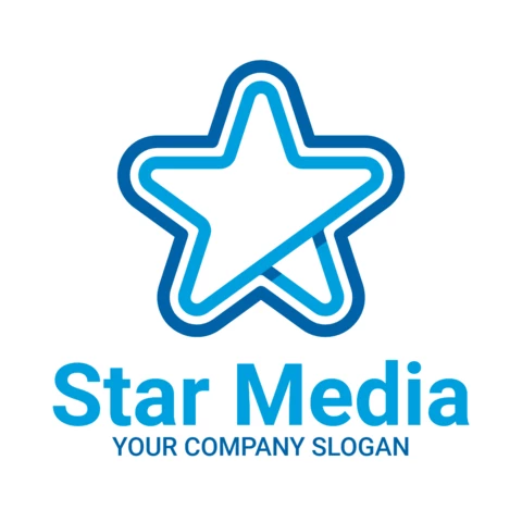 Modèle de logo pour les médias en étoile