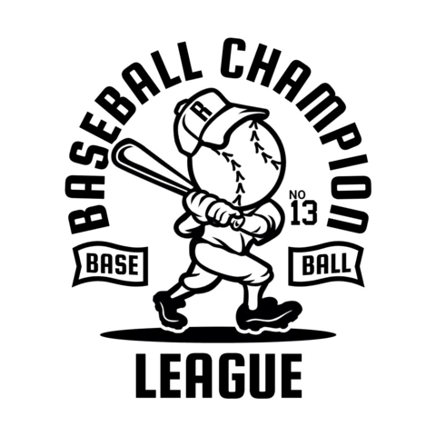 Baseball Champion League T-Shirt Design Template