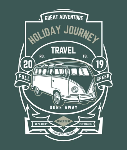 Holiday Journey Bus T-Shirt Design Template