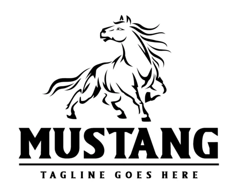 Modelo de design de logotipo de cavalo Mustang