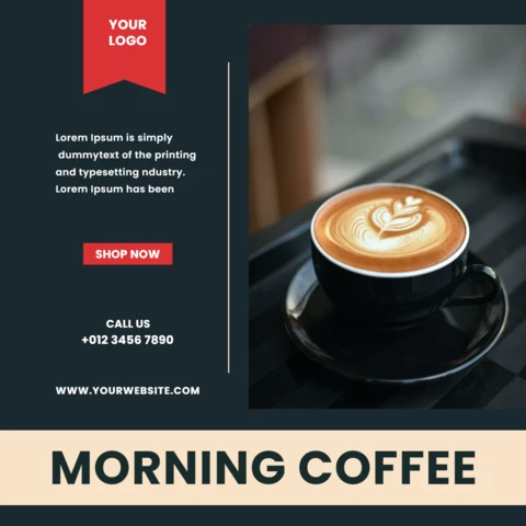 Morgencafé Social Media Post Design Vorlage