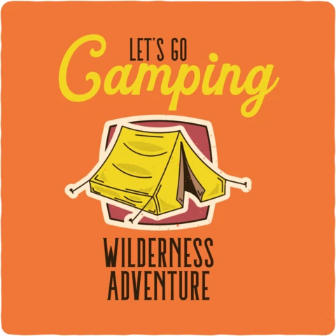 Modèle de t-shirt "Let's go camping" (allons camper)