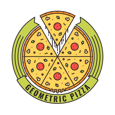 Modello di logo geometrico per pizza