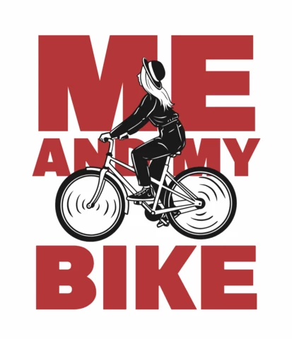Modèle de conception de t-shirt vintage pour fille à vélo