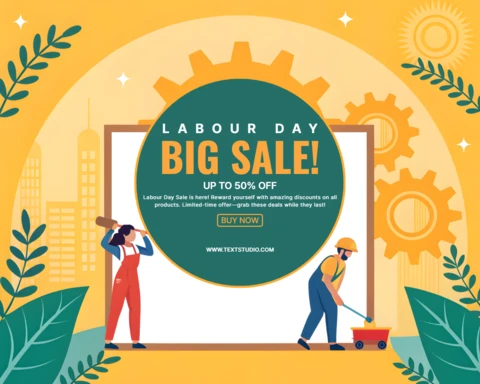 Labor Day Sale Promotional Template - Vibrant and Playful Design