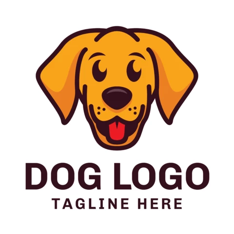 Modello di progettazione del logo del cane dei cartoni animati