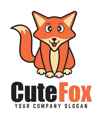 Cute Fox Logo Design Template