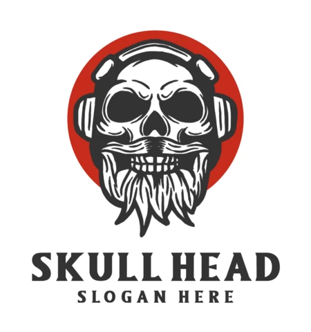 Skull Head Logo Design Template
