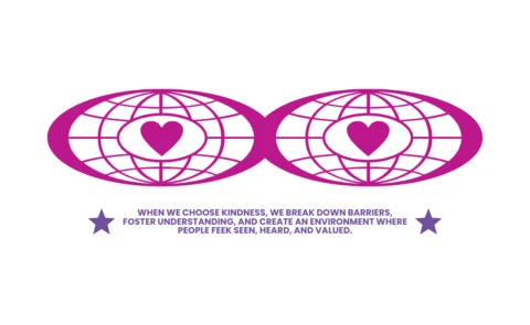 Kindness Design Template for Awareness Campaigns Featuring Heart and Globe Graphics