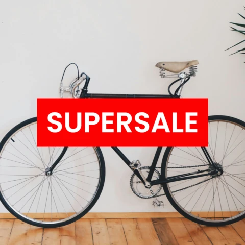 Modello di post per social media instagram per la supervendita di biciclette