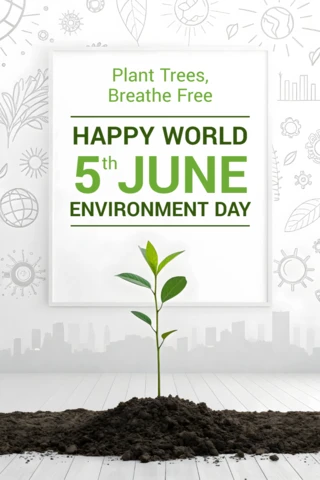 Modern and Minimalist Poster for World Environment Day Awareness Design Template