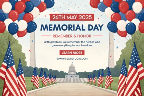 Modello di design per la celebrazione del Memorial Day - stile vintage patriottico