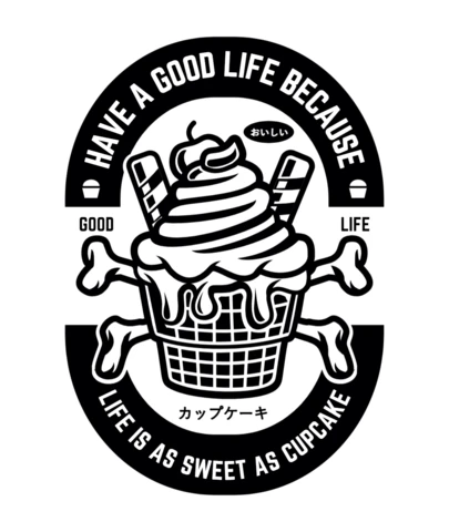 Good life cupcake plantilla de diseño de camiseta