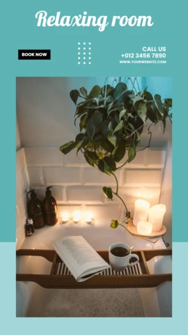 Eye-Catching Spa Center Promotional Instagram Story Post Design Template