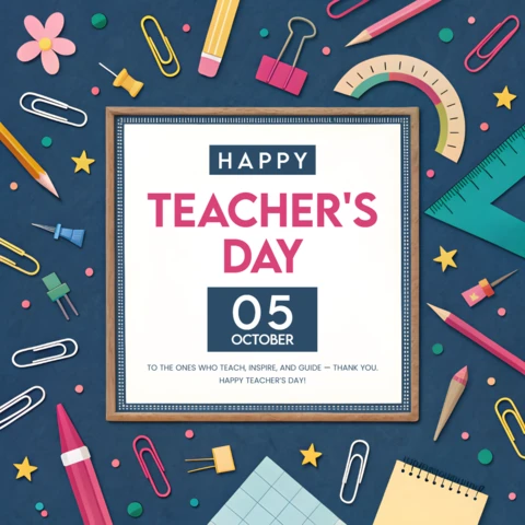 Colorful Teacher's Day Celebration Template - Editable Design for Creative Educators