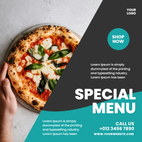 Striking Visual Restaurant Ad Instagram Post Design Template