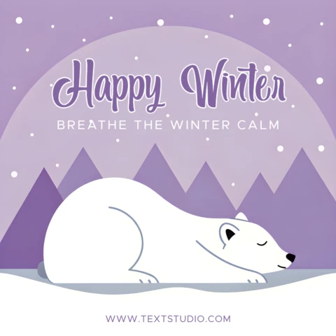 Winter Polar Bear Greeting Card Design Template
