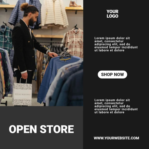Menswear Store Opening Instagram Post Design Template
