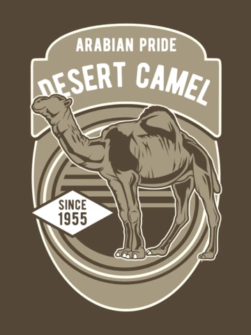 Plantilla de diseño de camiseta de camello del desierto.