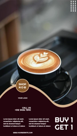 Cappuccino Promotional Instagram Story Post Design Template