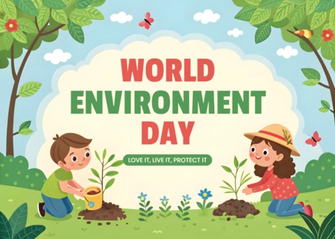Playful World Environment Day Design Template for Eco-Friendly Promotions