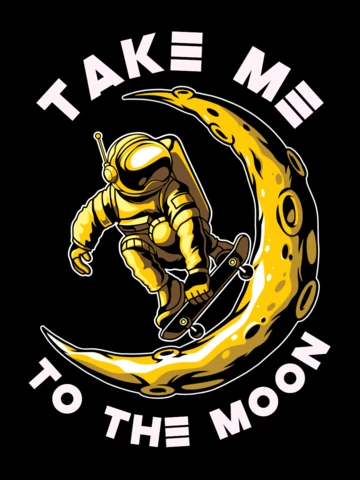 Bring mich zum mond mit astronaut t-shirt design vorlage