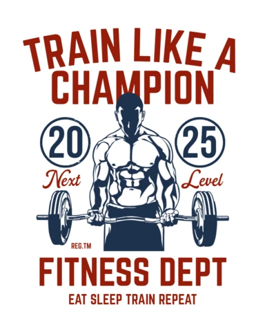 Train Like A Champion T-shirt Design Template