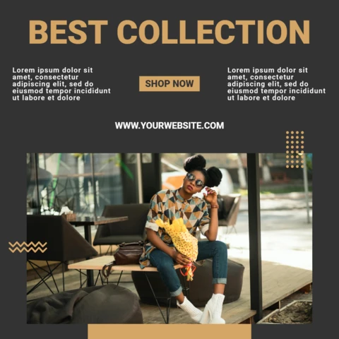 Collage étnico de moda instagram anuncio post plantilla de diseño