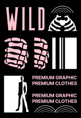 Wilde Grafikdesign-Vorlage für Premium-Bekleidung
